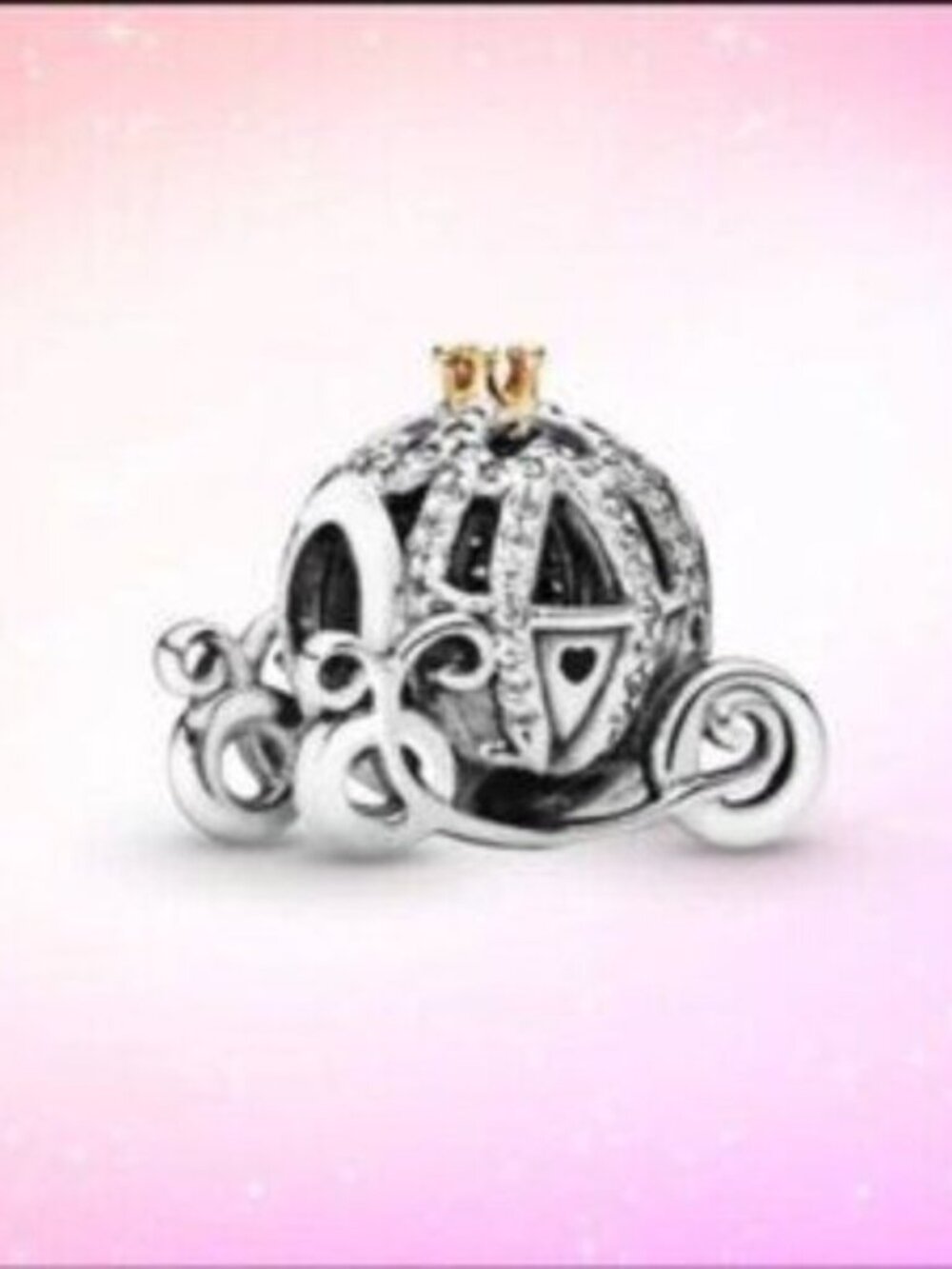 Pandora Silver and Gold Cinderella Carriage Charm